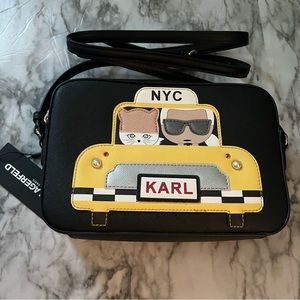 New Karl Langerfield Shoulder Bag cute cat and taxi